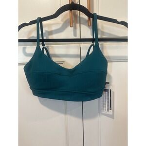 CALIA Women NWT Teal Ribbed Textured Bikini Swim Top summer boho Small travel